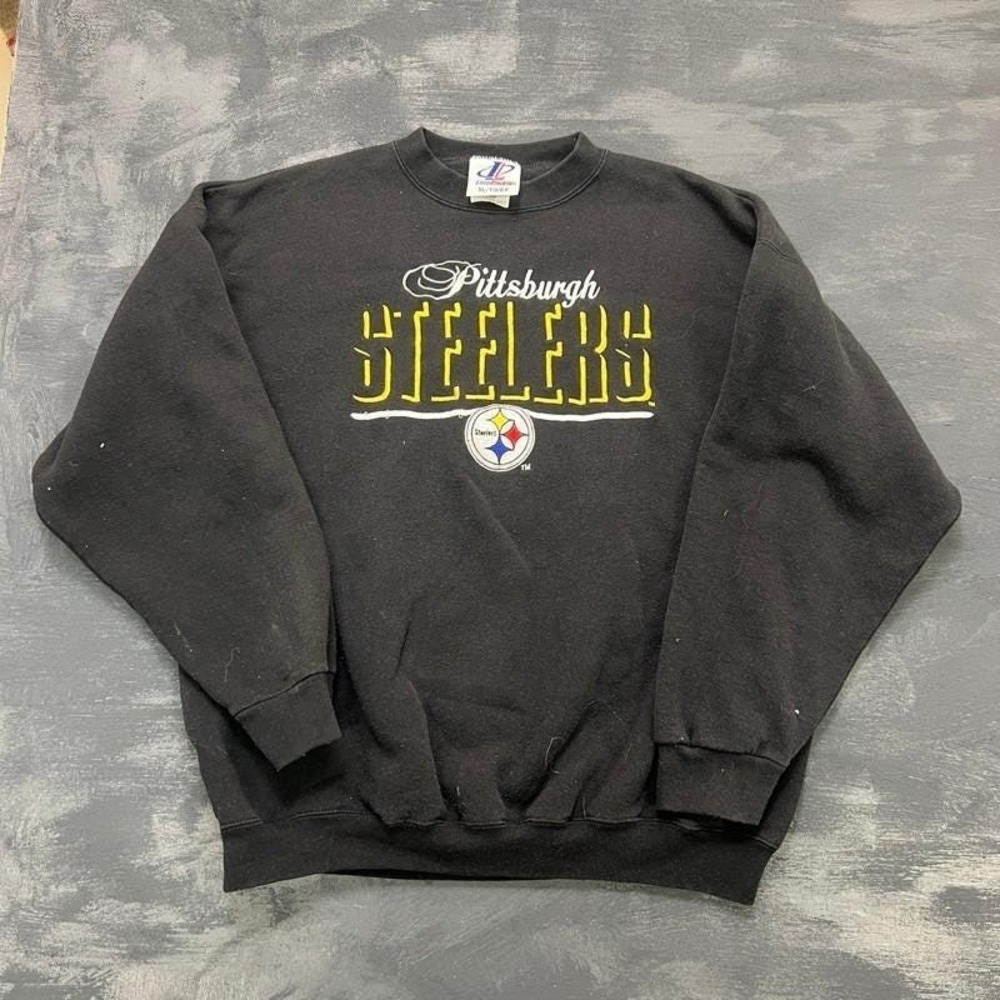 Vintage Pittsburgh Steelers Sweatshirt Mens XL Black 1990s Logo Athletic NFL